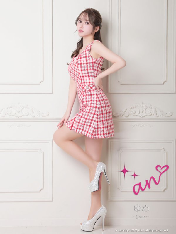 画像10: 【LIMITED SALE開催中！! 11月11日より順次発送予定】XSサイズあり 【an /アン】チェック柄/ スクエアネック/ ノースリーブ/ ポケットデザイン/ Aライン/ ミニドレス/ キャバドレス[OF05] (10)