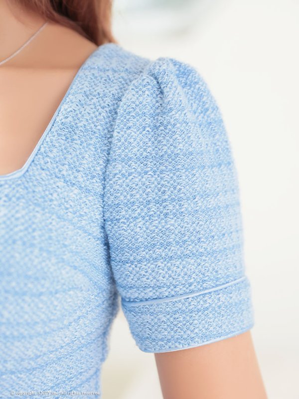 画像22: 【an/アン】ワンカラー/ ツイード/ 半袖/ 袖あり/ パールボタン/ ポケット/ タイト/ ミニドレス/ キャバドレス[OF05] (22)