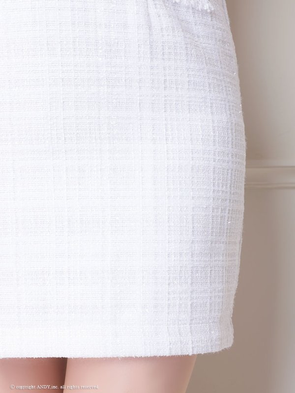 画像16: 【LIMITED SALE開催中！! 11月11日より順次発送予定】XSサイズあり【an /アン】 ツイード/ フロントジップ/ チェーン/ ノースリーブ/ ポケットデザイン/タイト/ ミニドレス/ キャバドレス[OF05] (16)