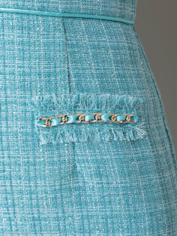 画像36: 【LIMITED SALE開催中！! 11月11日より順次発送予定】XSサイズあり【an /アン】 ツイード/ フロントジップ/ チェーン/ ノースリーブ/ ポケットデザイン/タイト/ ミニドレス/ キャバドレス[OF05] (36)