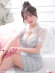 XSサイズあり【an /アン】襟付き/ ツイード/ フロントップ/ シアー/ パフスリーブ/タイト/ ミニドレス/ キャバドレス[OF05]　ホワイトxホワイト