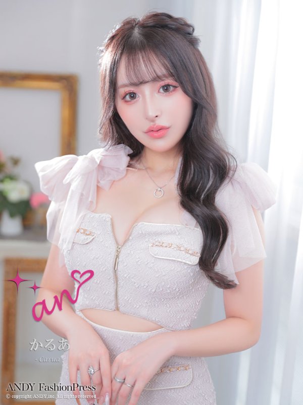 画像23: XSサイズあり【an /アン】 スパンコール/ ツイード/ ショルダーリボン/ チェーン/ フロントジップ/ カットアウト/タイト/ ミニドレス/ キャバドレス[OF05] (23)