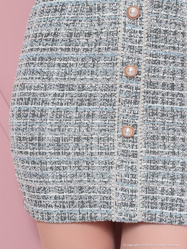 画像22: XSサイズあり【an/アン】ツイード/ パールボタン/ バックル/ ノースリーブ/ タイト/ ミニドレス/ キャバドレス[OF05] (22)