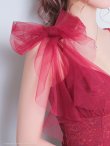画像20: XSサイズあり【an /アン】マーメイド/ チュール/ シフォン/ ショルダーリボン/ フリル/ テールカット/ ミディアムドレス/ キャバドレス[OF05] (20)