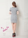 画像7: XSサイズあり【an /アン】 フロントジップ/ チェック/ ツイード/ ネックリボン/ 袖あり/ 半袖/タイト/ ミニドレス/ キャバドレス[OF05] (7)