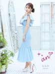 画像18: XSサイズあり【an /アン】チェック/ フリル/ ノースリーブ/ フロントジップ/ マーメイド/ ミディアムドレス / キャバドレス[OF05] (18)