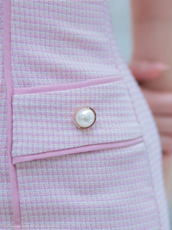 画像9: XSサイズあり【an /アン】 フリルショルダー/ パールボタン/ スクエアネック/ タイト/ ミニドレス/ キャバドレス[OF05] (9)