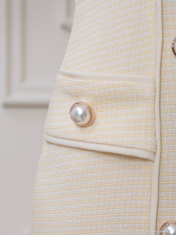 画像17: XSサイズあり【an /アン】 フリルショルダー/ パールボタン/ スクエアネック/ タイト/ ミニドレス/ キャバドレス[OF05] (17)