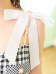 画像7: 【an/アン】ギンガムチェック/ マーメイド/ ショルダーリボン/ キャミソール/ セットアップ/ フィッシュテール/ 裾フリル/ ミディアムドレス/ キャバドレス[OF05] (7)