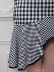 画像18: 【an/アン】ギンガムチェック/ マーメイド/ ショルダーリボン/ キャミソール/ セットアップ/ フィッシュテール/ 裾フリル/ ミディアムドレス/ キャバドレス[OF05] (18)