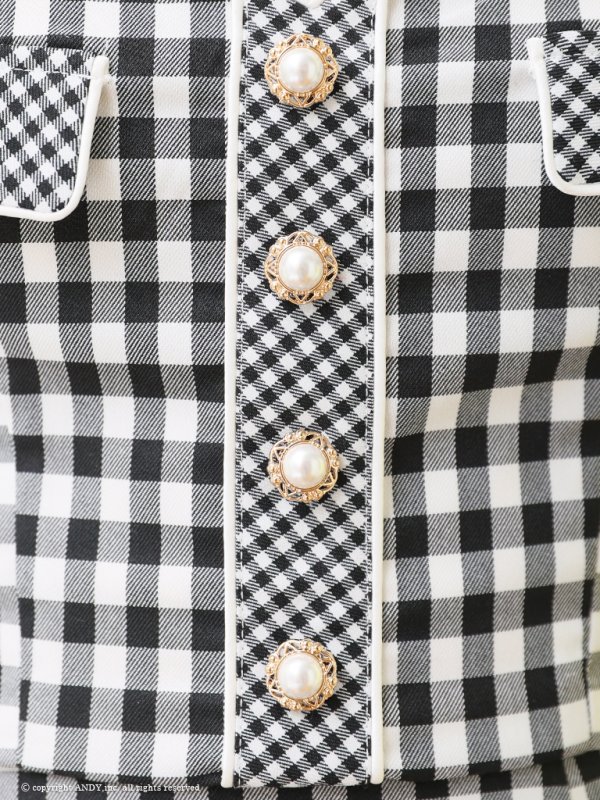 画像8: 【an/アン】ギンガムチェック/ マーメイド/ ショルダーリボン/ キャミソール/ セットアップ/ フィッシュテール/ 裾フリル/ ミディアムドレス/ キャバドレス[OF05] (8)