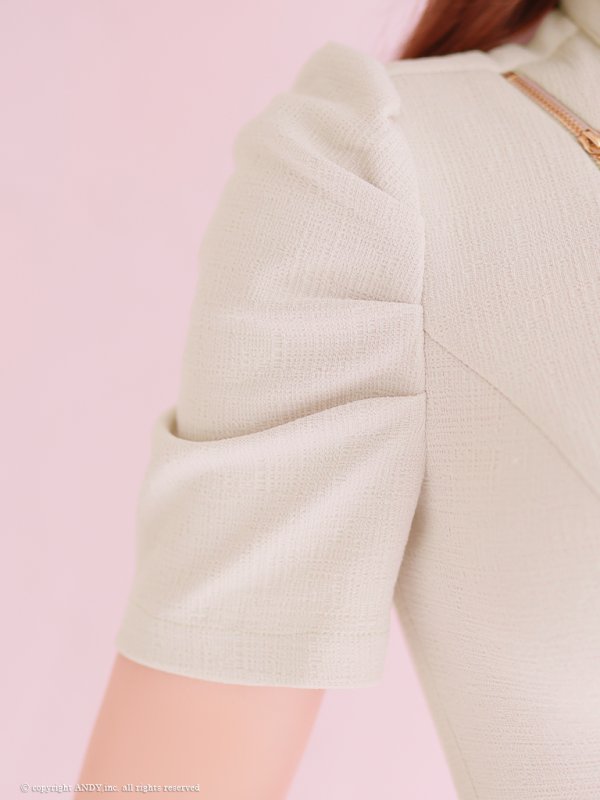 画像19: 【an/アン】半袖/ 袖あり/ フロントジップ/ ゴールドバックル/ チェーンモチーフ/ ワンカラー/ タイト/ ミニドレス/ キャバドレス[OF05] (19)