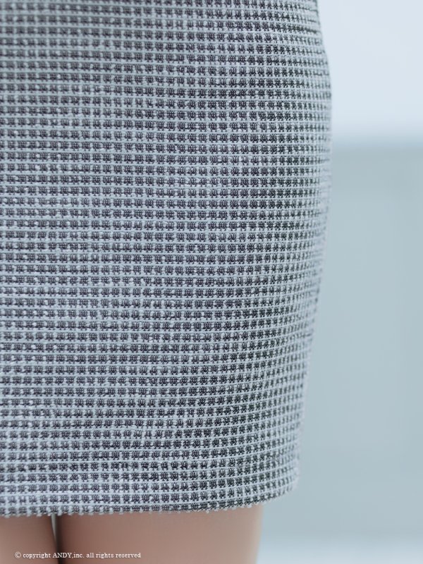 画像17: XSサイズあり【an /アン】 ツイード/ フロントジップ/ リボン/ ハイネック/ カットアウト/ ノースリーブ/ タイト/ ミニドレス/ キャバドレス[OF05] (17)