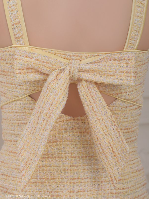 画像25: XSサイズあり【an/アン】ツイード/ チェーン/ バックル/ フロントジップ/ ノースリーブ/ バックリボン/ タイト/ ミニドレス/ キャバドレス[OF05] (25)