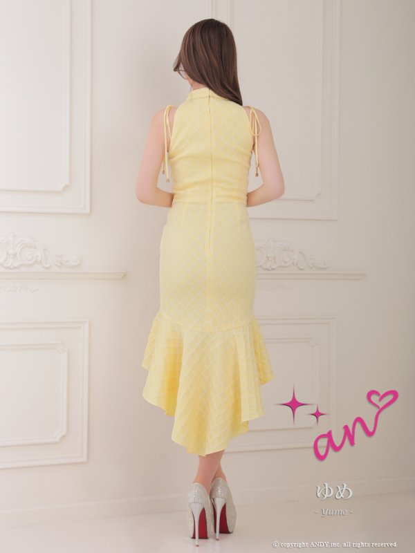 画像22: XSサイズあり【an /アン】バストカットアウト/ ハイネック/ フロントジップ/ ベルト/ ノースリーブ/ テールカット/ マーメイド/ ミディアムドレス/ キャバドレス[OF05] (22)