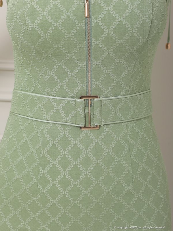 画像39: XSサイズあり【an /アン】バストカットアウト/ ハイネック/ フロントジップ/ ベルト/ ノースリーブ/ テールカット/ マーメイド/ ミディアムドレス/ キャバドレス[OF05] (39)