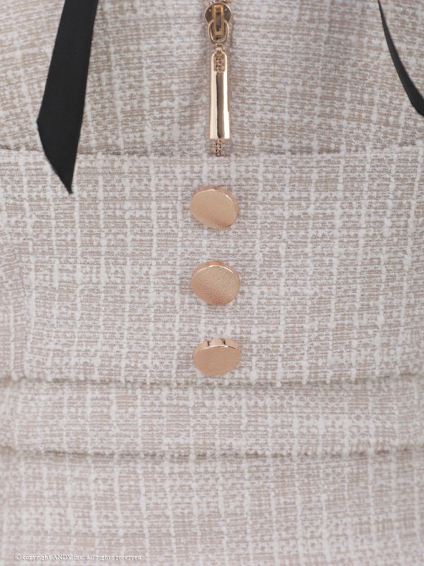 画像19: XSサイズあり【an /アン】 セットアップ/ リボン/ オフショル/ ハーフスリーブ/ ボタン/ フロントジップ/タイト/ ミニドレス/ キャバドレス[OF05] (19)