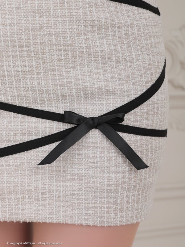 画像20: XSサイズあり【an /アン】 セットアップ/ リボン/ オフショル/ ハーフスリーブ/ ボタン/ フロントジップ/タイト/ ミニドレス/ キャバドレス[OF05] (20)