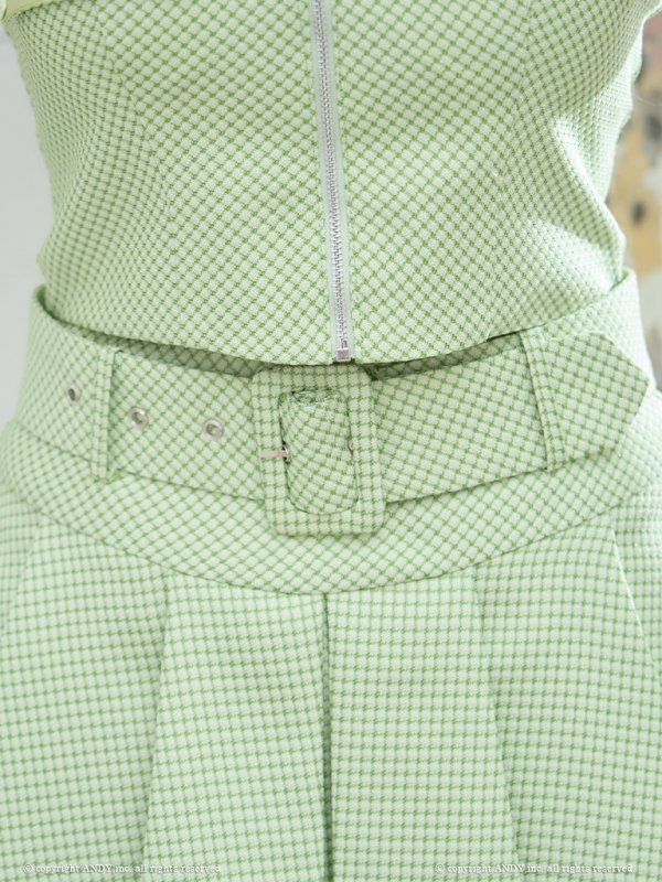 画像11: XSサイズあり【an /アン】ツイード/ ボタン/ ショルダーリボン/ キャミソール/ セットアップ/ Aライン/ 裾プリーツ/ ミニドレス/ キャバドレス[OF05] (11)