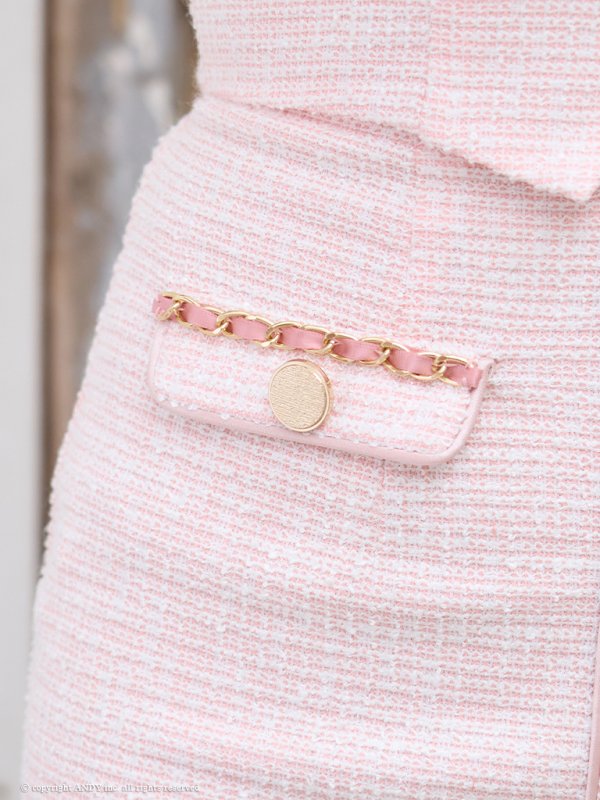 画像42: XSサイズあり【an /アン】 ショルダーリボン/ フロントジップ/ ゴールドバックル/ ボタン/ セットアップ/タイト/ ミニドレス/ キャバドレス[OF05] (42)