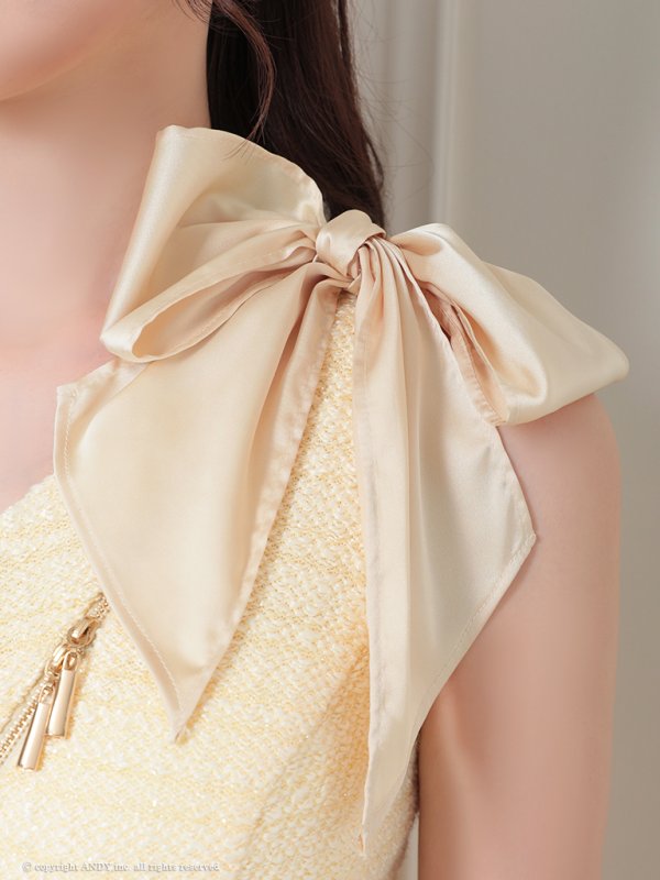 画像32: XSサイズあり【an/アン】アシンメトリーショルダー/ リボンモチーフ/ ノースリーブ/ ジップ/ タイト/ ミニドレス/ キャバドレス[OF05] (32)