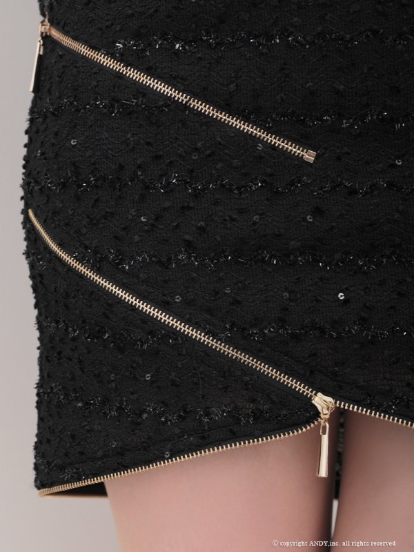 画像16: XSサイズあり【an/アン】アシンメトリーショルダー/ リボンモチーフ/ ノースリーブ/ ジップ/ タイト/ ミニドレス/ キャバドレス[OF05] (16)