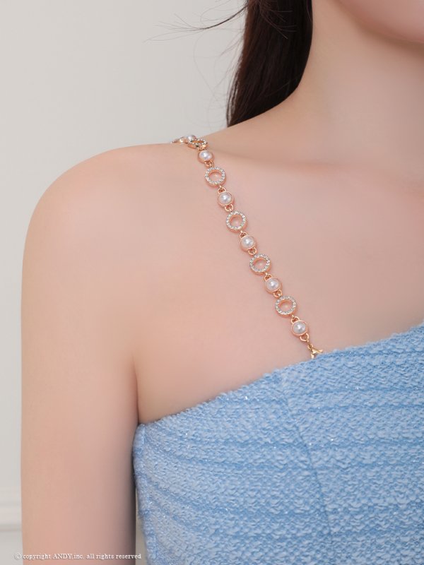 画像8: XSサイズあり【an/アン】アシンメトリーショルダー/ リボンモチーフ/ ノースリーブ/ ジップ/ タイト/ ミニドレス/ キャバドレス[OF05] (8)