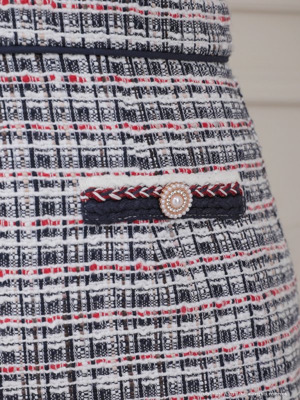 画像18: XSサイズあり【an /アン】ツイード/ フロントジップ/ ショルダーバックル/ ノースリーブ/ タイト/ ミニドレス/ キャバドレス[OF05] (18)