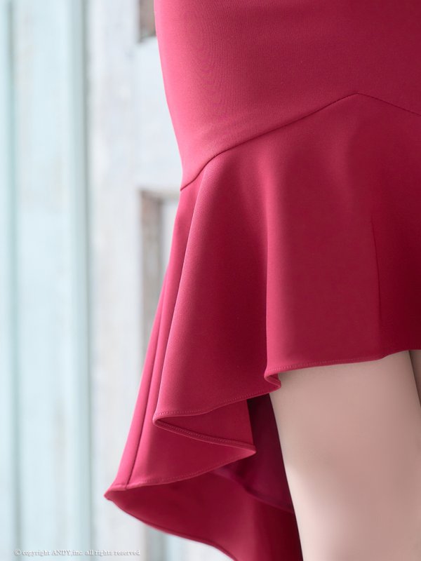 画像15: 【an /アン】リボン/ マーメイド/ テールカット/ キャミ/ レース/ チェーン/ テールカット/ ミディアムドレス/ キャバドレス[OF05] (15)