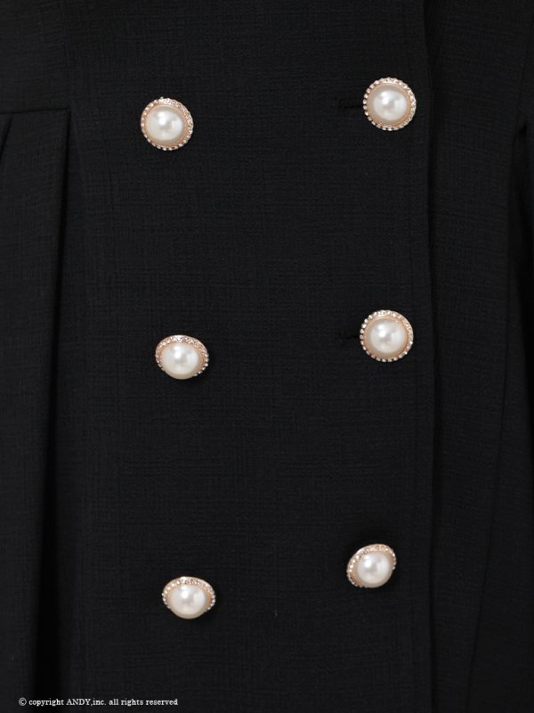 画像19: XSサイズあり【an/アン】襟付き/ パールボタン/ ジャケット風/ ノースリーブ/ プリーツ/ フレア/ ワンピース/ ミニドレス/ キャバドレス[OF05] (19)
