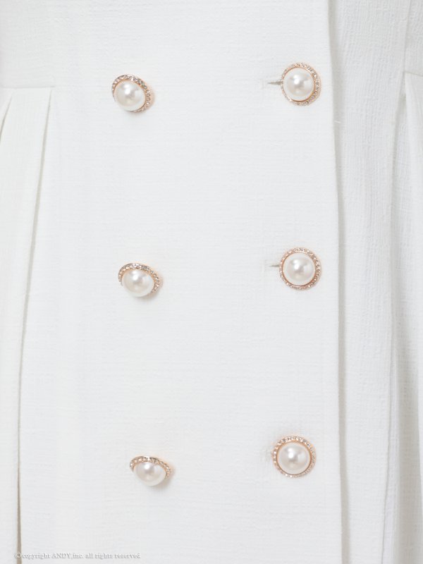 画像12: XSサイズあり【an/アン】襟付き/ パールボタン/ ジャケット風/ ノースリーブ/ プリーツ/ フレア/ ワンピース/ ミニドレス/ キャバドレス[OF05] (12)