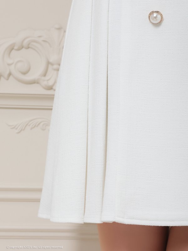 画像13: XSサイズあり【an/アン】襟付き/ パールボタン/ ジャケット風/ ノースリーブ/ プリーツ/ フレア/ ワンピース/ ミニドレス/ キャバドレス[OF05] (13)