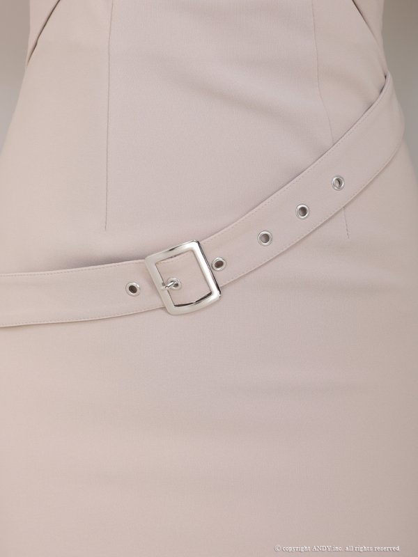 画像7: XSサイズあり【an/アン】ベルトデザイン/ カットアウト/ サイドジッパー/ ノースリーブ/ タイト/ ミニドレス/ キャバドレス[OF05] (7)