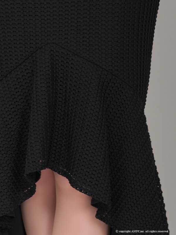 画像8: XSサイズあり【an /アン】マーメイド/ カットアウト/ ショルダーリボン/ フロントジップ/ ノースリーブ/ テールカット/ ミディアムドレス/ キャバドレス[OF05] (8)