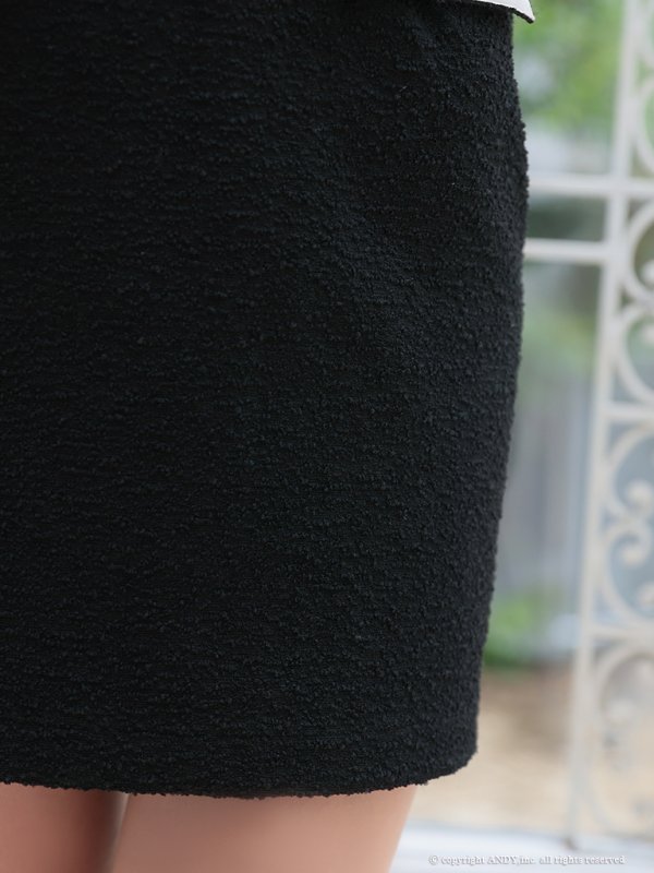 画像19: XSサイズあり【an /アン】 オフショル/ フロントジップ/ リボン/ ツイード/ 切り替え/ バイカラー/ ショルダーチェーン/ タイト/ ミニドレス/ キャバドレス[OF05] (19)