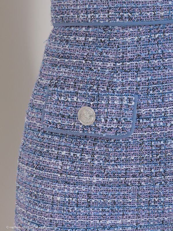 画像8: XSサイズあり【an /アン】ツイード/ リボン/ ショルダーチェーン/ キャミソール/ タイト/ ミニドレス/ キャバドレス[OF05] (8)