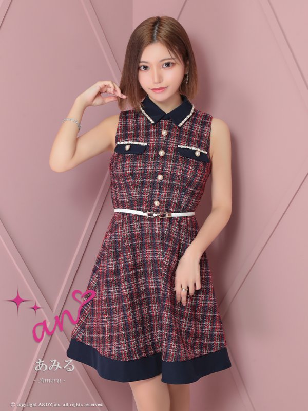 レッド　モデル：あみる　身長：158cm　着用サイズ：Sサイズ