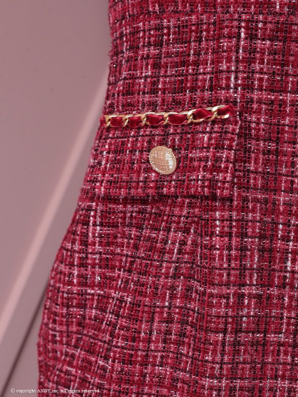 バーガンディ　モデル：なつき 身長：160cm 着用サイズ：Sサイズ