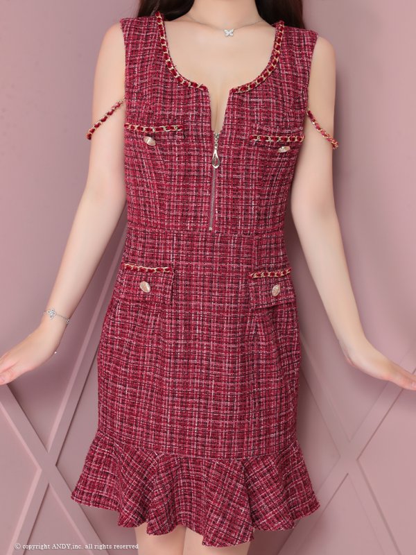 バーガンディ　モデル：なつき 身長：160cm 着用サイズ：Sサイズ