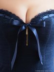 画像8: XSサイズあり【an /アン】 ポケット風デザイン/ チェーン/ リボン/  フロントジップ/ パールショルダー/ タイト/ ミニドレス/ キャバドレス[OF05] (8)