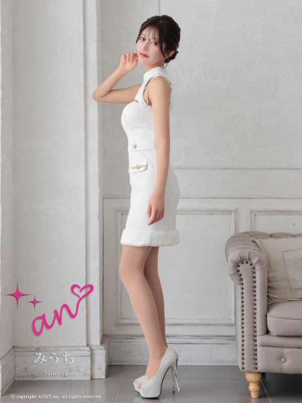 画像29: XSサイズあり【an /アン】 バストジッパー/ ハイネック/ カットアウト/ ノースリーブ/ ポケットデザイン/ 裾ファー/ タイト/ ミニドレス/ キャバドレス[OF05] (29)