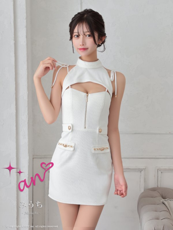 画像27: XSサイズあり【an /アン】 バストジッパー/ ハイネック/ カットアウト/ ノースリーブ/ ポケットデザイン/ 裾ファー/ タイト/ ミニドレス/ キャバドレス[OF05] (27)