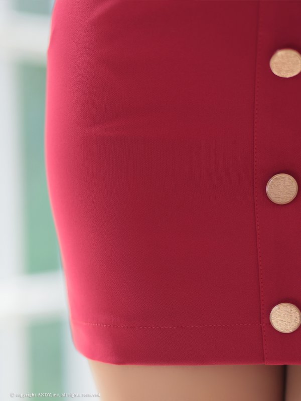 画像38: XSサイズあり【an /アン】セットアップ/ ノースリーブ/ フリルショルダー/ フロントジップ/ ボタン/ タイト/ ミニドレス/ キャバドレス[OF05] (38)