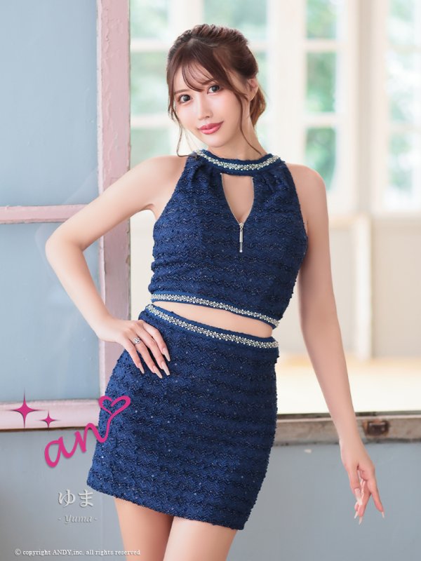 画像18: XSサイズあり【ANDY/アンディ】ワンカラー/ ホルターネック/ ツーピース/ タイト/ ジップデザイン/ ミニドレス/ キャバドレス[OF05] (18)