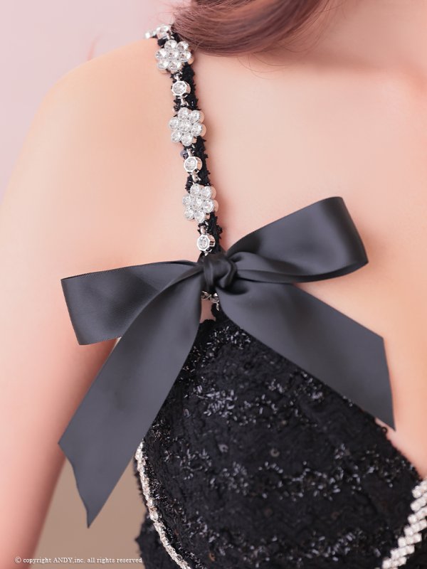 画像31: XSサイズあり【an /アン】 ショルダービジュー/ リボン/ フロントジップ/ ストレッチ/ タイト/ ミニドレス/ キャバドレス[OF05] (31)