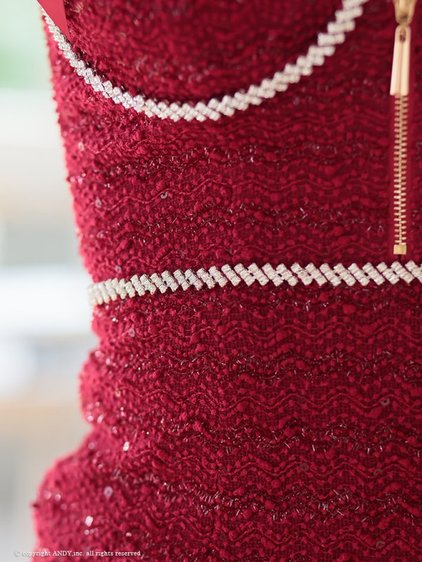 画像42: XSサイズあり【an /アン】 ショルダービジュー/ リボン/ フロントジップ/ ストレッチ/ タイト/ ミニドレス/ キャバドレス[OF05] (42)