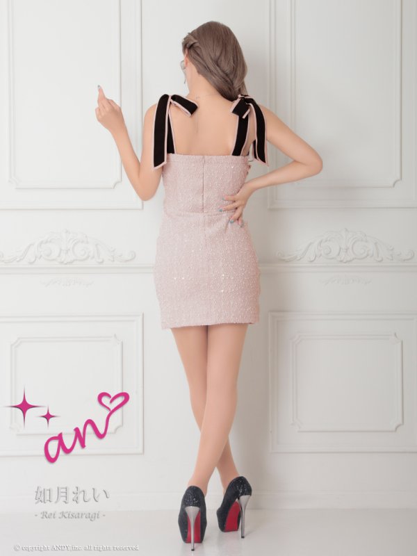 画像28: XSサイズあり【an /アン】 ショルダーリボン/ カットアウト/ フロントジップ/ タイト/ ミニドレス/ キャバドレス[OF05] (28)