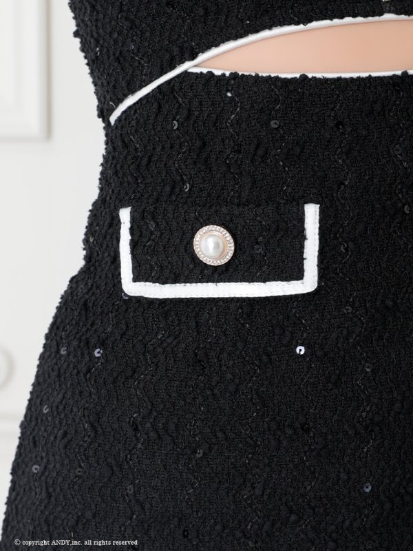 画像7: XSサイズあり【an /アン】 ショルダーリボン/ カットアウト/ フロントジップ/ タイト/ ミニドレス/ キャバドレス[OF05] (7)