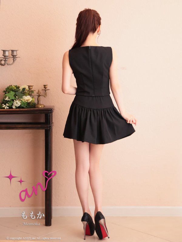 画像19: XSサイズあり【an /アン】ビジュー/ バストカット/ ノースリーブ/ フレア/ セットアップ/ ミニドレス/ キャバドレス[OF05] (19)