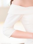 画像19: XSサイズあり【an /アン】オフショルダー/ 袖あり/ ハーフスリーブ/ ボタン/ プリーツ/ Aライン/ ミニドレス/ キャバドレス[OF05] (19)